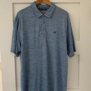 Travis Mathew Blue/Gray Heather Lightweight Golf Polo Size XL
